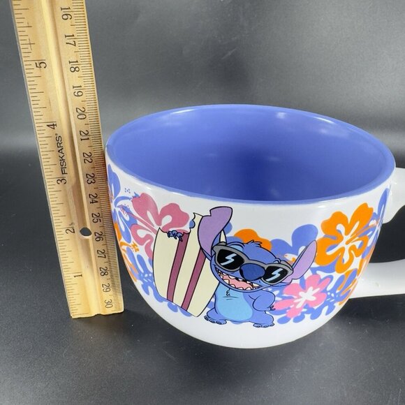 Lilo and Stitch Floral Style Ceramic Soup Mug Ceramic Coffee Mug Cup Large 24oz - Picture 3 of 13